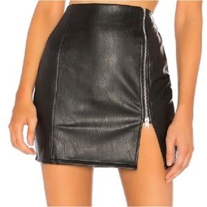 Faux leather mini skirt